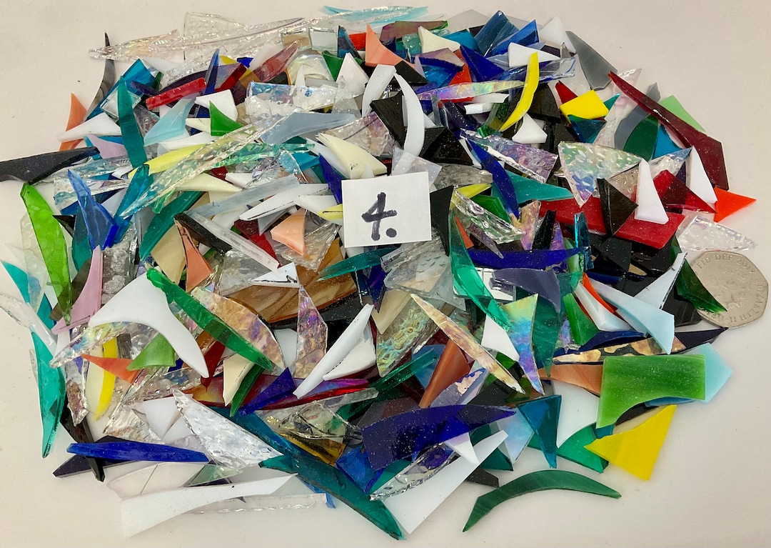 Stained Glass Offcuts 600g Assorted Colours Mosaic Making Arts and