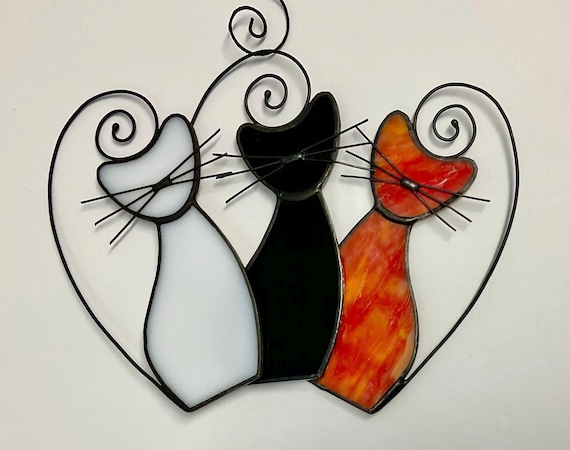 Stained Glass Cat Suncatcher • Cat Lover Gift • Handmade Window Hanging • Pet Memorial