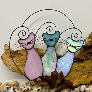 Stained Glass Cat Suncatcher • Cat Lover Gift • Handmade Window Hanging • Pet Memorial image 19
