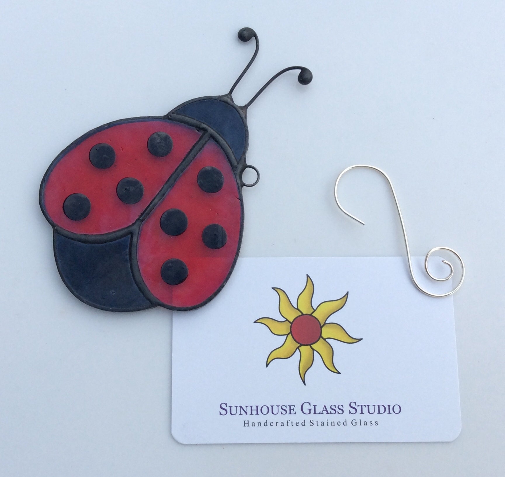 Stained Glass Ladybug Suncatcher Stained Glass Ladybird Etsy