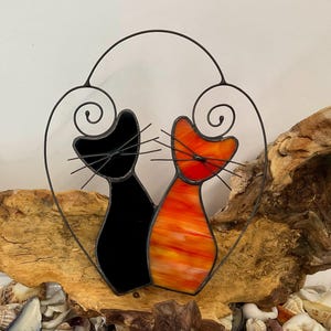 Stained Glass Cat Suncatcher • Cat Lover Gift • Handmade Window Hanging • Pet Memorial image 15