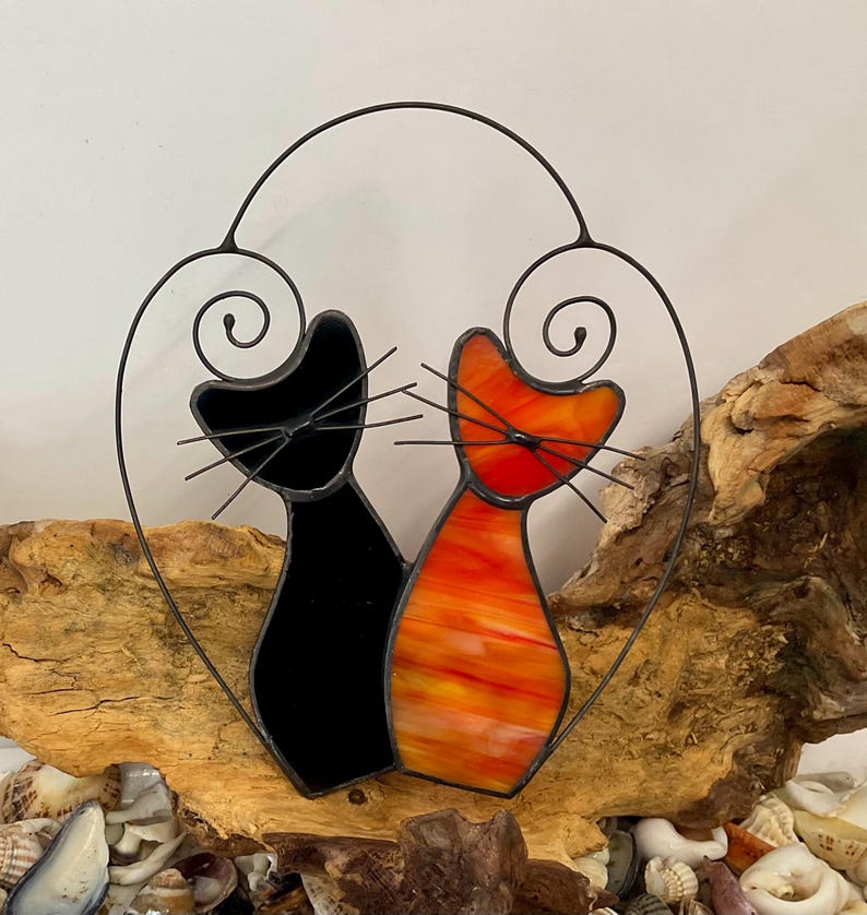 Stained Glass Cat Suncatcher • Cat Lover Gift • Handmade Window Hanging • Pet Memorial image 15