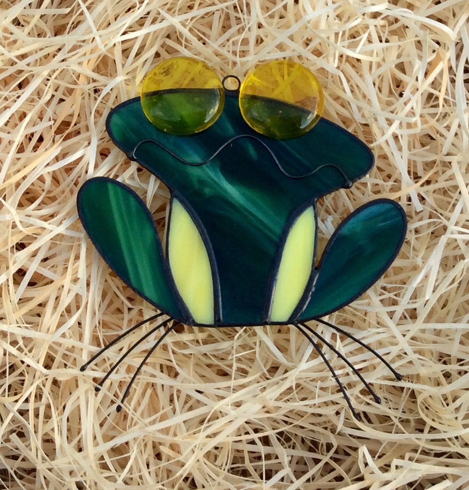 Stained Glass Frog Suncatcher Frog Gift Wide Eyed Frog Glass Etsy