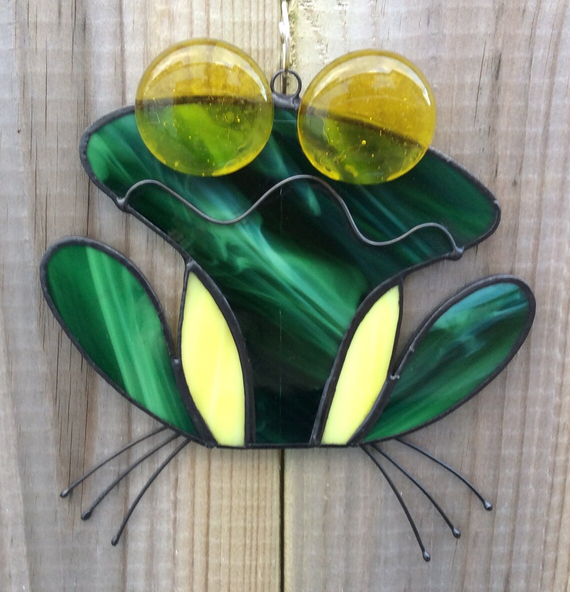 Stained Glass Frog Suncatcher Frog Gift Wide Eyed Frog Glass Etsy