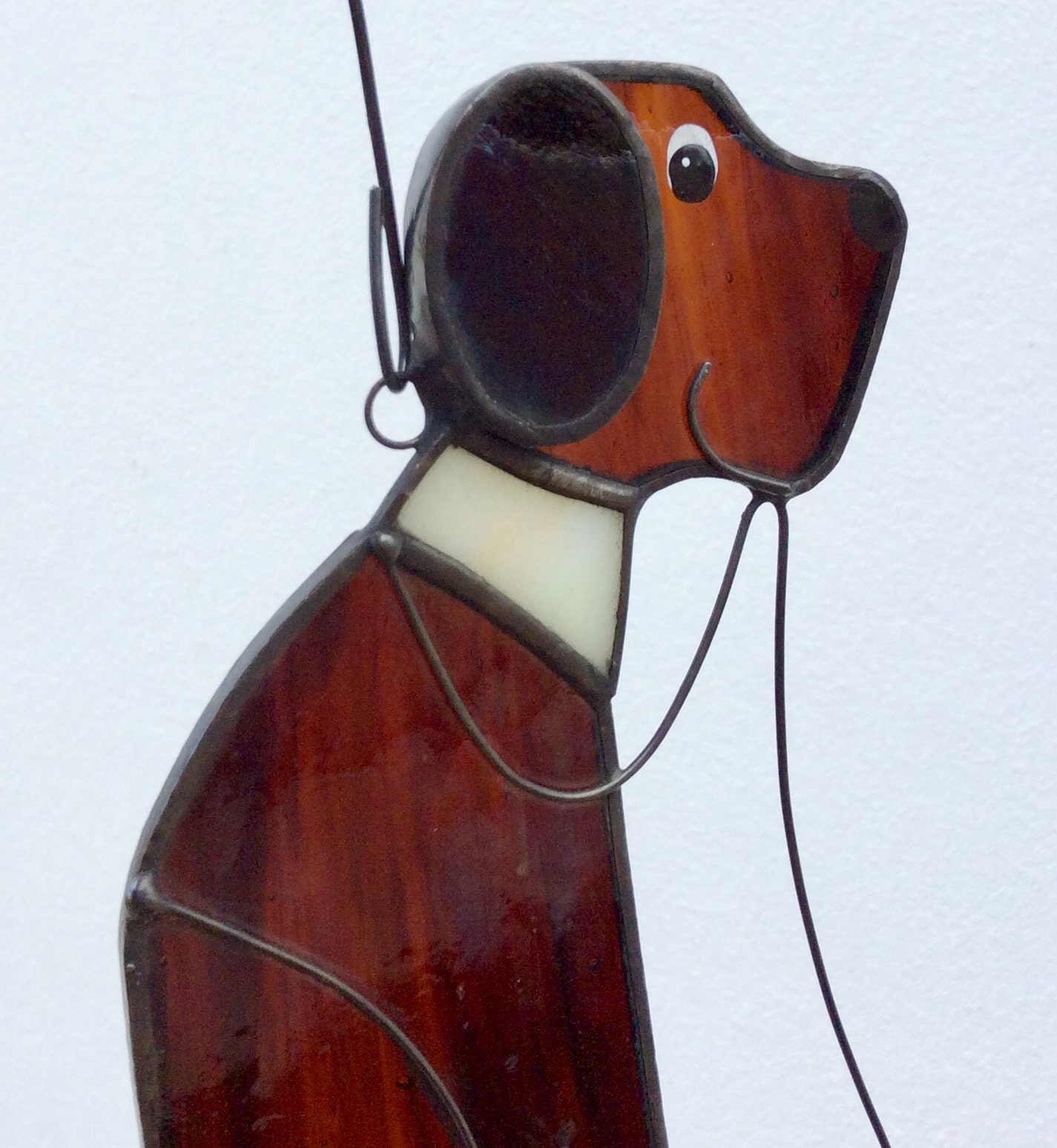 Stained Glass Dog Suncatcher Dog Gift Handcrafted Chocolate Etsy