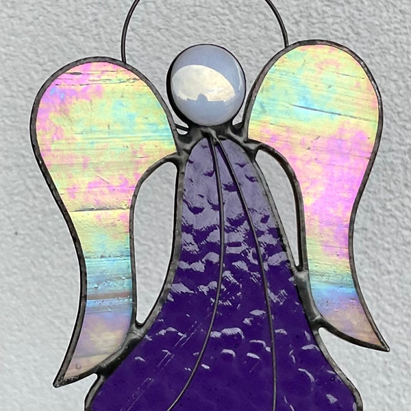 Stained Glass Angel Suncatcher • Angel Suncatcher • Angel Gift • Glass Angel • Window Hanging Angel