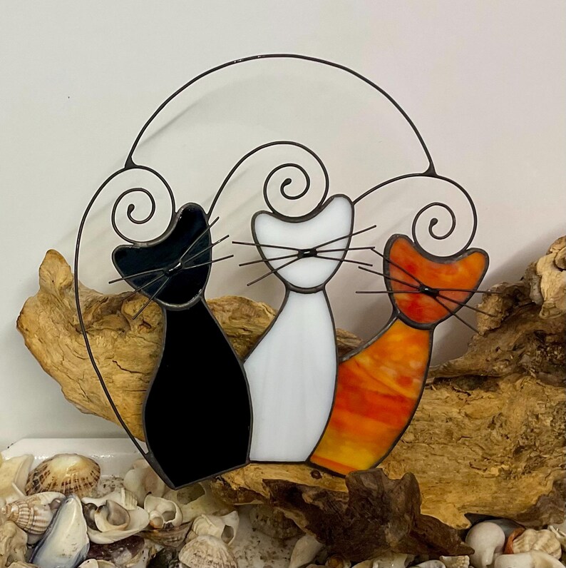 Stained Glass Cat Suncatcher • Cat Lover Gift • Handmade Window Hanging • Pet Memorial image 18