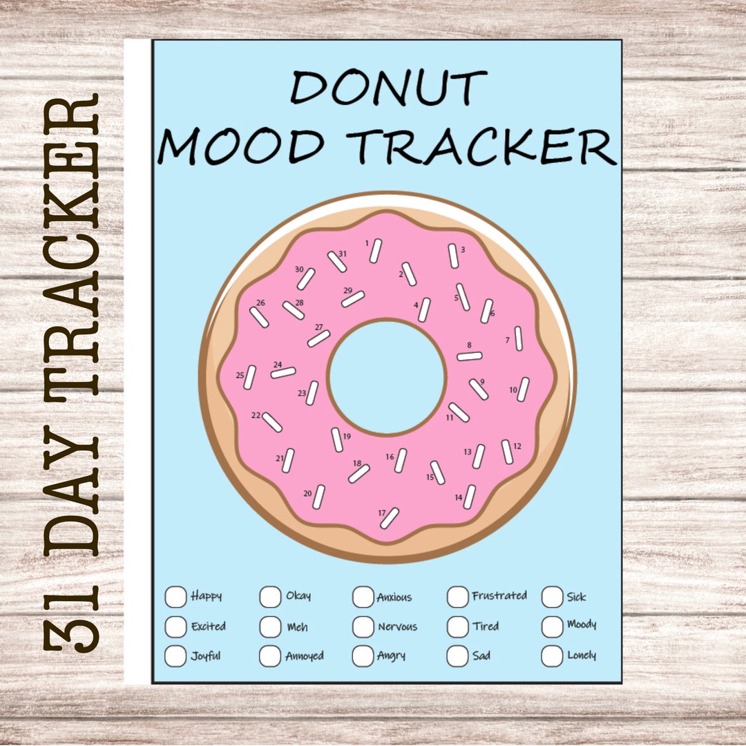 Digital/printable Donut Mood Tracker - 31 Days - Etsy