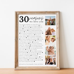 30 Reasons We Love You Poster Pictures Template Printable 30th Birthday Gift for Him or Her Editable Personalized 60th Birthday Decor RC01 B