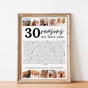 30 Reasons We Love You Poster Pictures Template Printable 30th Birthday Gift for Him or Her Editable Personalized 60th Birthday Decor RC01 A