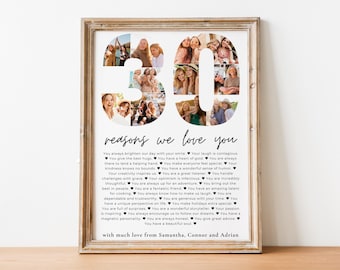 30 Reasons We Love You Poster Pictures Template Printable 30th Birthday Gift for Him or Her Editable Personalized 60th Birthday Decor RC01 C