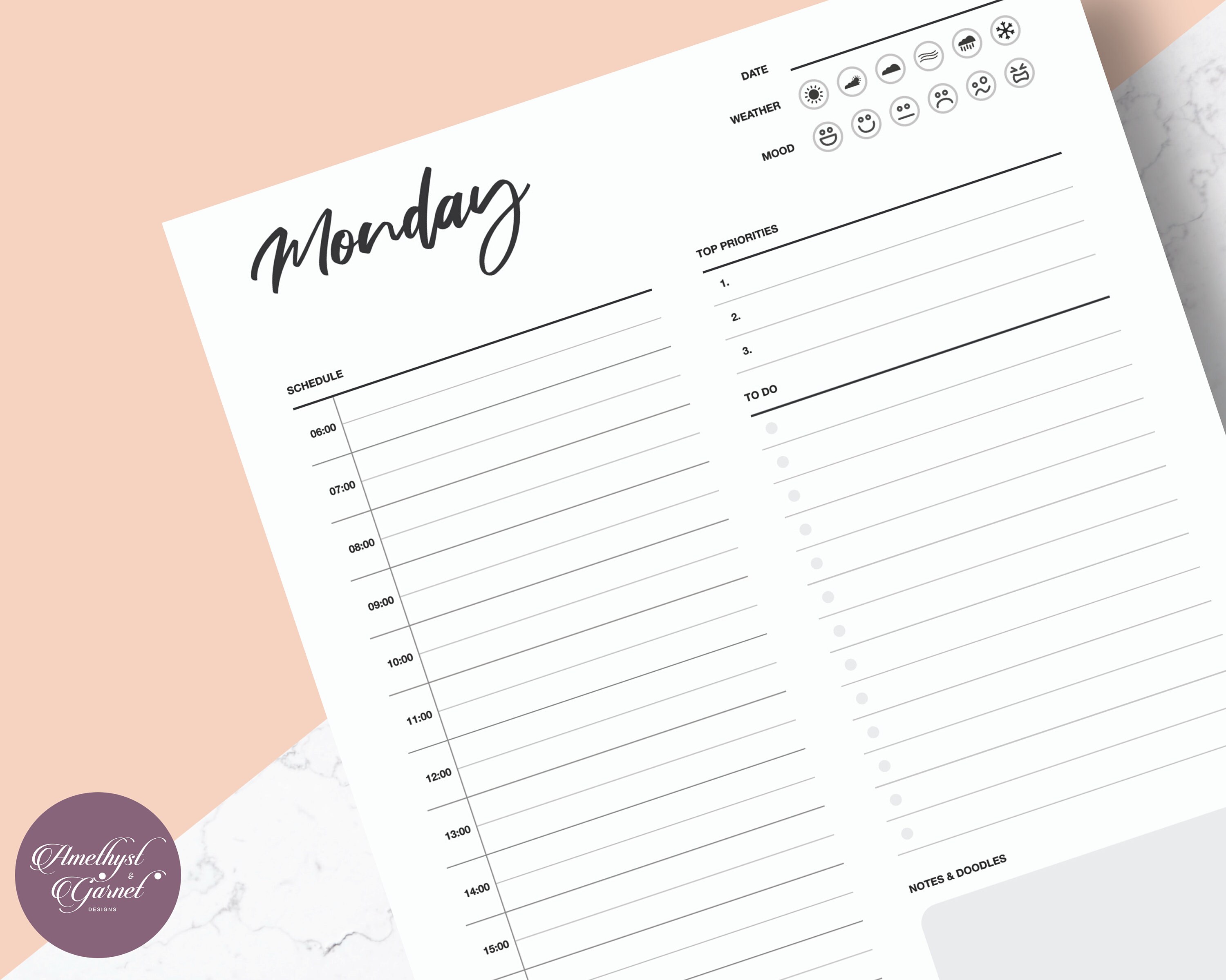 Daily Planner Printable Business Planner Work Planner - Etsy
