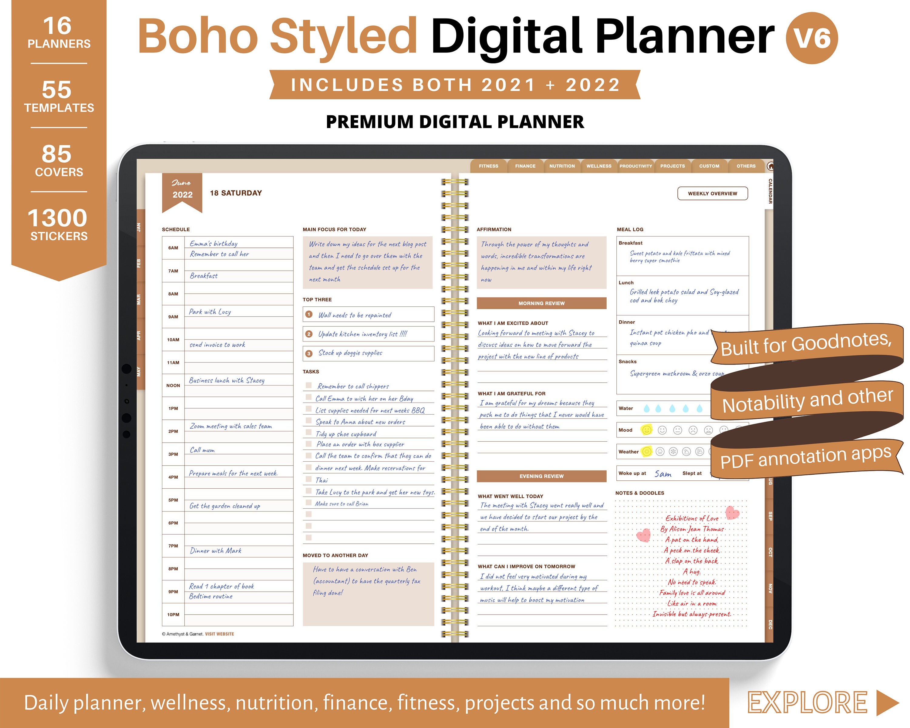iPad planner, Digital Planner,  goodnotes planner, notability planner…