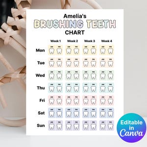 Afdrukbare I Brushed My Teeth-kaart, kindertandenborsteltracker, tandenpoetskaart, tandenpoetskaart, poets je tanden-spel Melktanden B