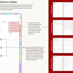 Premium Digital Planner 2024 2025 Undated iPad goodnotes notability, Digital journal, daily planner planner digital Dated ADHD Student V17 image 6