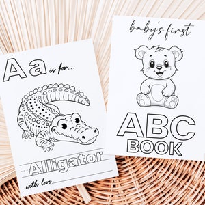 Blank Baby Shower ABC Book, First Alphabet Book, Baby's First ABC Book, Minimalist Baby Shower ABC Game Template, A-Z Editable Game Template