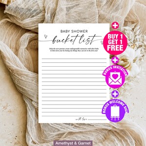 Baby Bucket List, Minimal, Modern, Rustic, Baby Shower Game, Printable ...