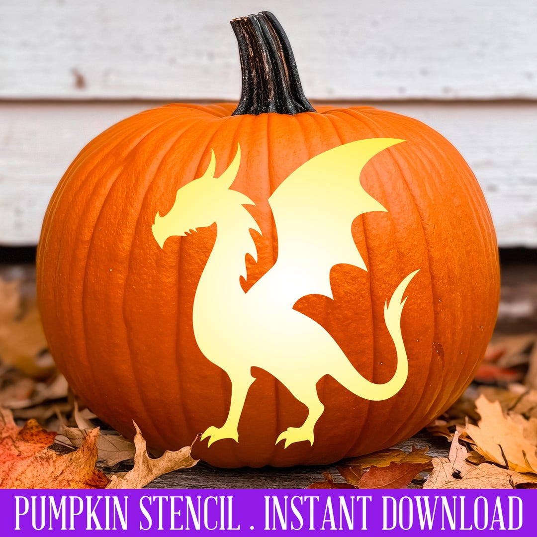 Dragon Pumpkin Stencil Pumpkin Carving Stencil Printable Pumpkin