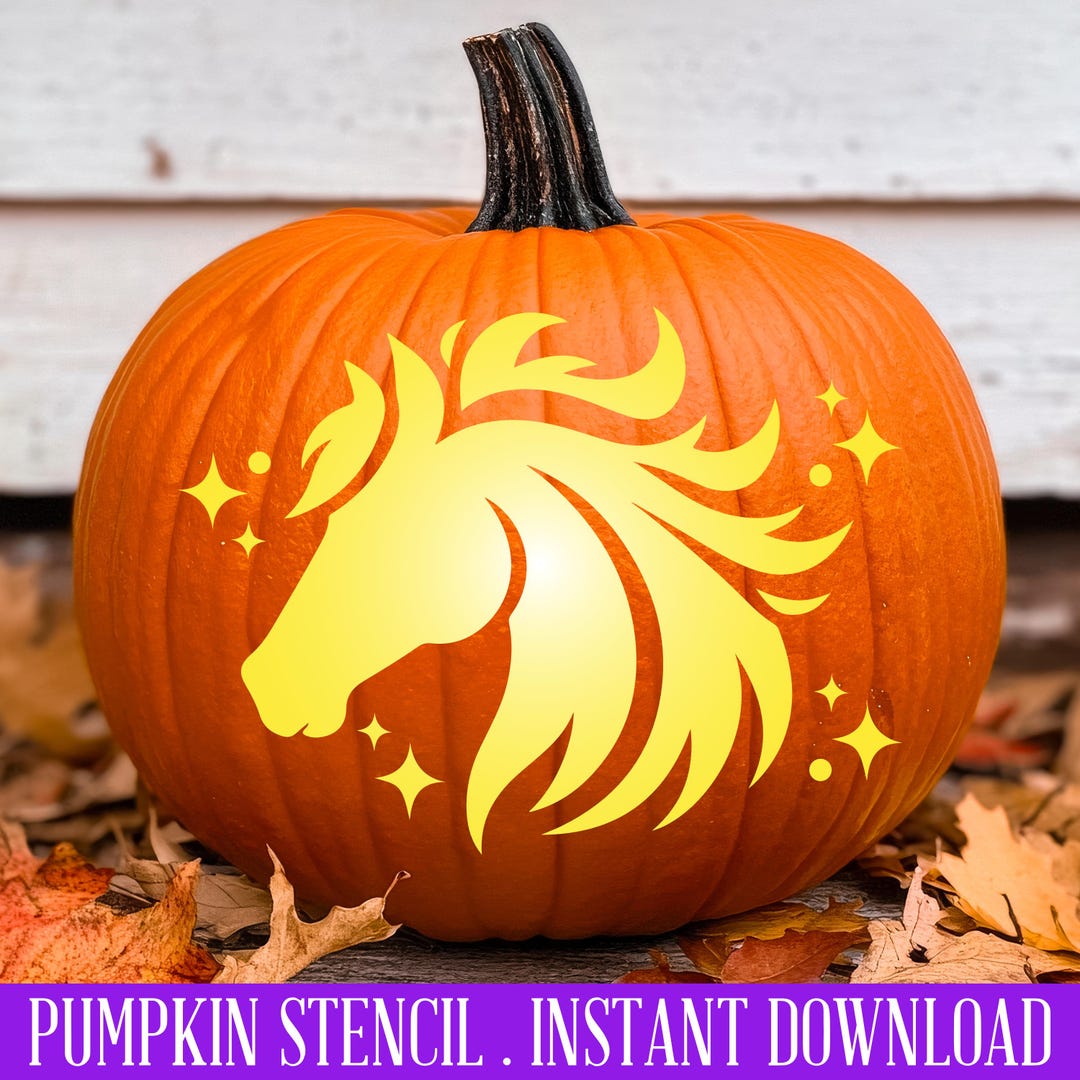 Horse Pumpkin Stencil, Pumpkin Carving Stencil, Printable Pumpkin ...