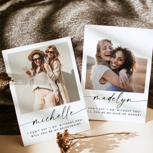 Will You Be My Bridesmaid Card, Editable Photo Proposal Card, Maid of Honor Card Template, Photo Bridesmaid Proposal Card, Bridesmaid 004