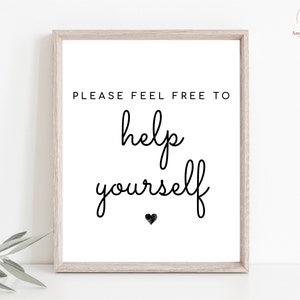 Please help yourself, Minimal, modern, rustic, Baby shower sign, Baby Shower Game, baby shower decor, Party games, Printable games, BAB089