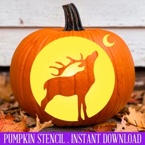 Deer Pumpkin Stencil, Doe Printable Stencil, Jack O' Lantern, Halloween ...