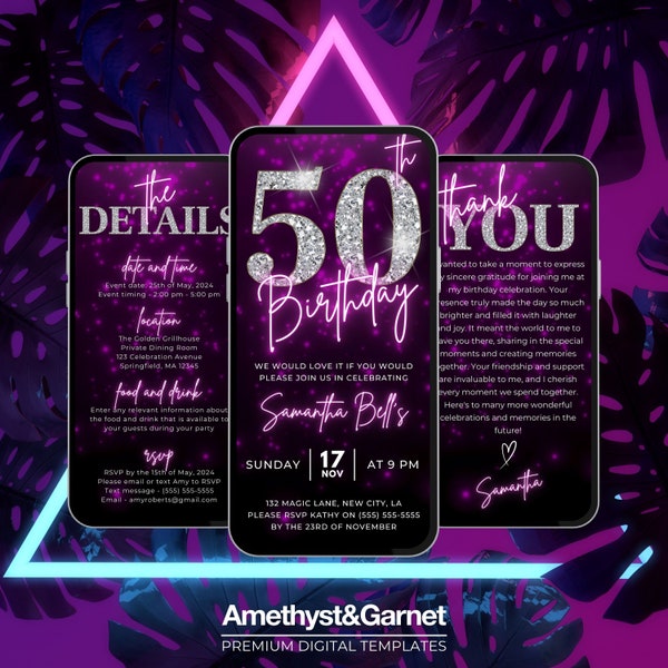 Evite Digital 50th Birthday Invitation Etsy