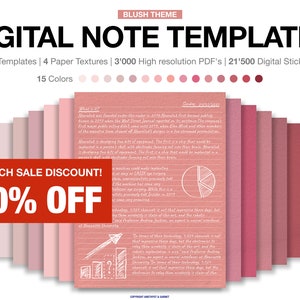 Modelli di carta per appunti digitali Modelli Prendere appunti, taccuino digitale Ritratto verticale Modello per prendere appunti digitali, Studente di blocco note digitale