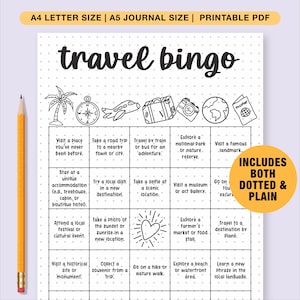 Afdrukbare game reisbingo Reisbingokaarten - reisfeestspel - reisverjaardag - afdrukbare reisbingo - pdf