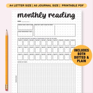 Pagina di diario di lettura mensile, monitoraggio dei progressi di lettura, grafico del registro di lettura, monitoraggio dei libri, inserto di pianificazione stampabile, modello modificabile