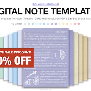 Digital Note Paper Templates Templates Notetaking, Digital notebook Portrait vertical Digital Note Taking Template, Digital Notepad student