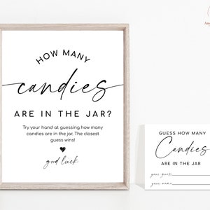How many candies game, Minimal, modern, rustic, Baby shower sign, Baby Shower Game, baby shower decor, Party games, Printable games, BAB090