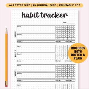 Monthly Habit Tracker Printable, Habit Tracker Template, Routine Tracker, 30 Day Habit Challenge, A4/A5, Instant Download