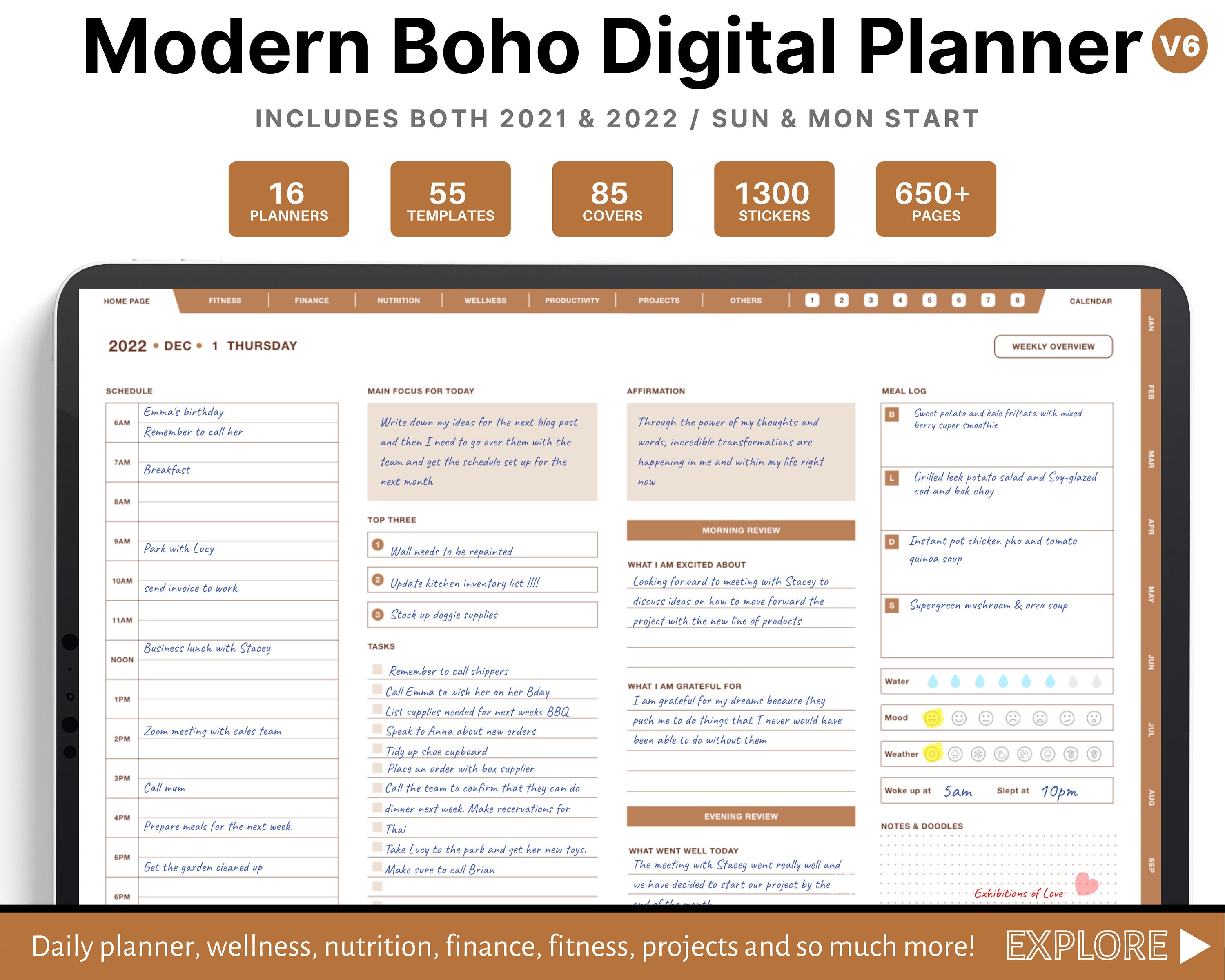 Dated Digital Planner,  goodnotes planner, ipad planner, notability p…