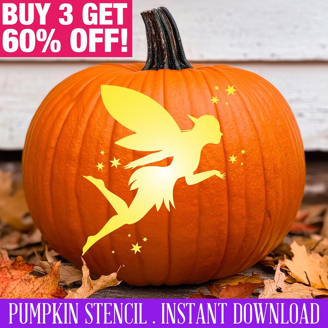 Fairy Pumpkin Stencil, PRINTABLE Pumpkin Stencil, Jack O' Lantern ...