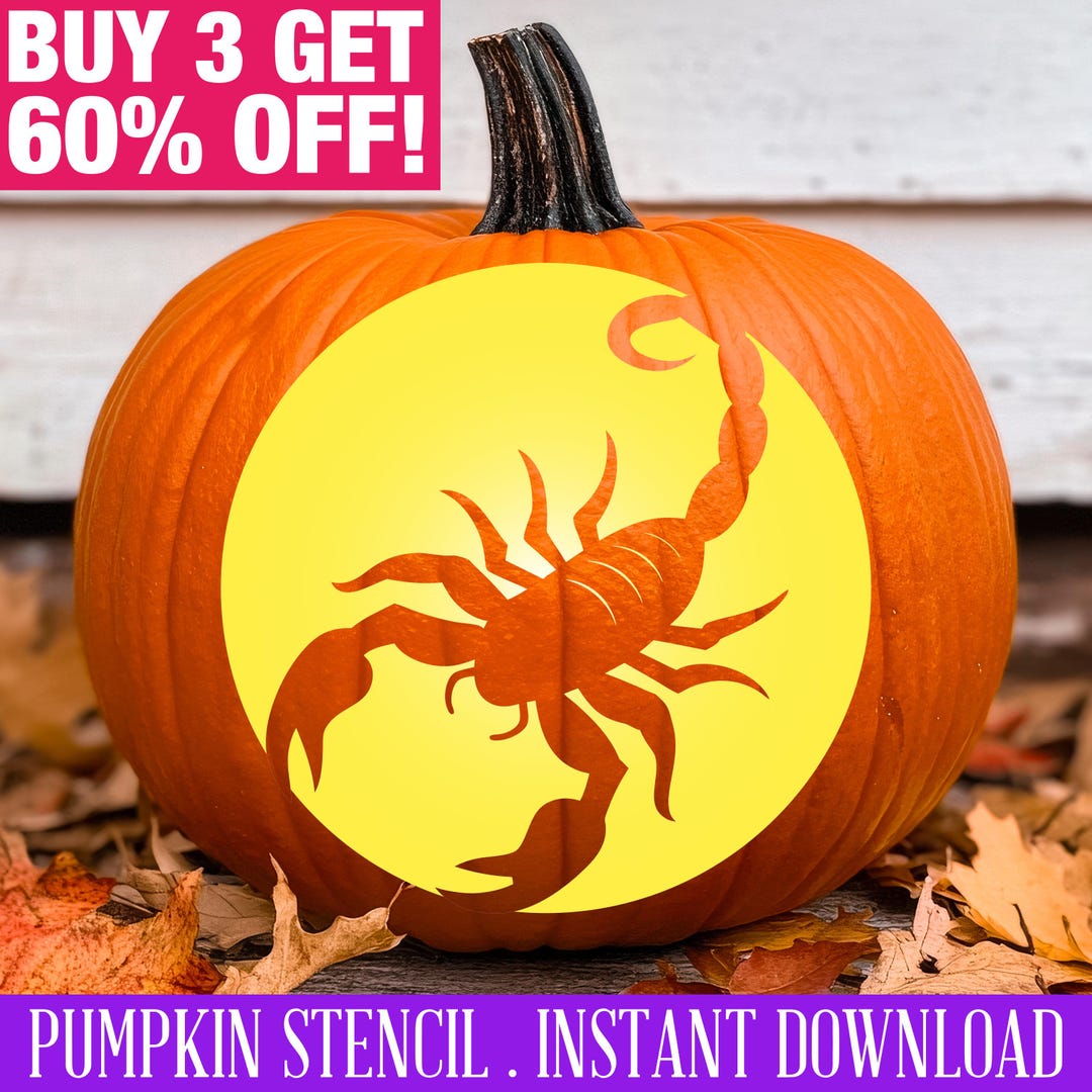 Scorpion Pumpkin Stencil, PRINTABLE Pumpkin Stencil, Jack O' Lantern ...