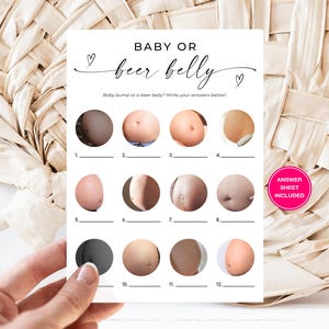 Baby- of bierbuik, minimaal, modern, rustiek, babyshowerspel, afdrukbare partygames, babyshowerdecoratie, activiteiten voor direct downloaden, CO1005