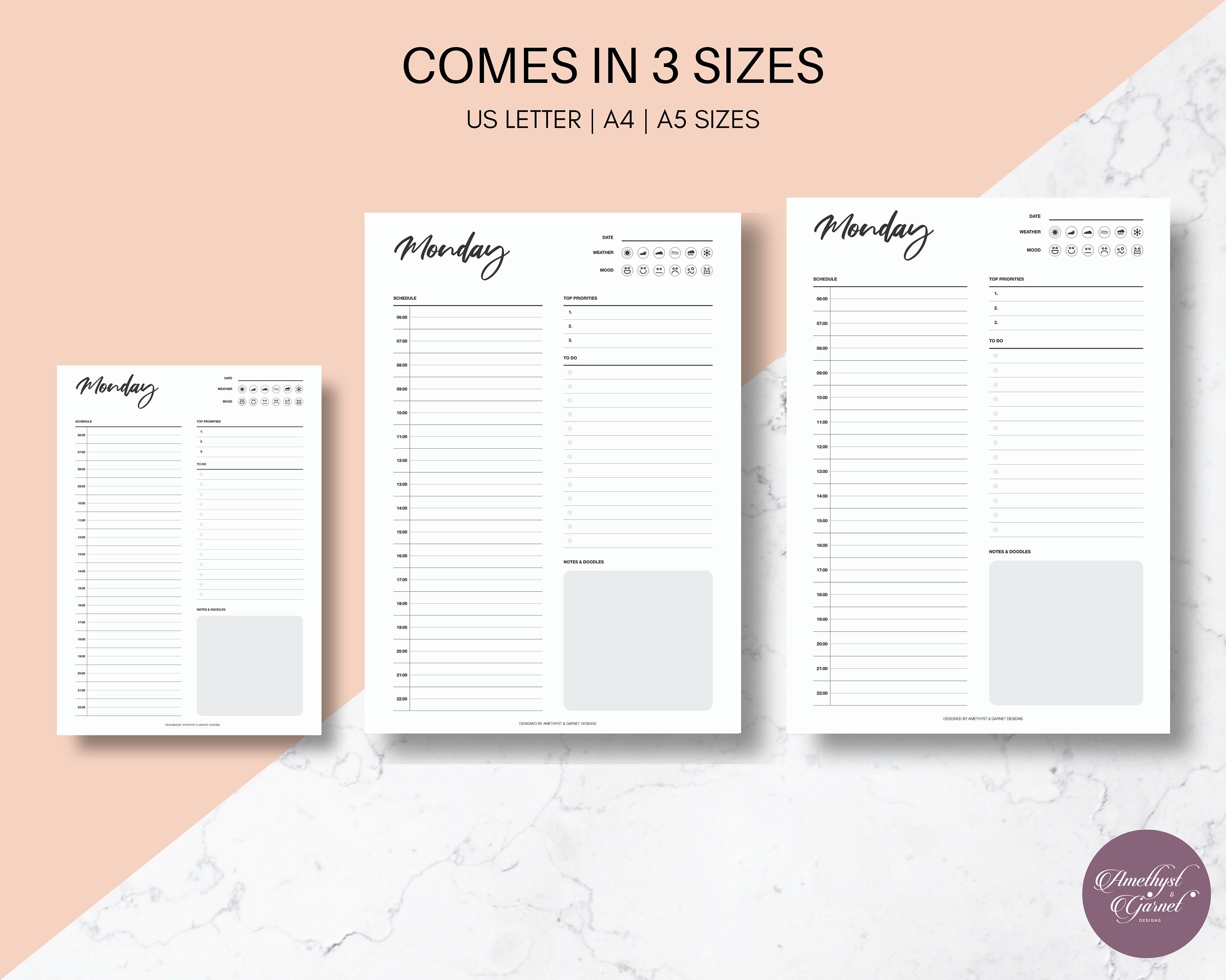 Daily Planner Printable Business Planner Work Planner - Etsy