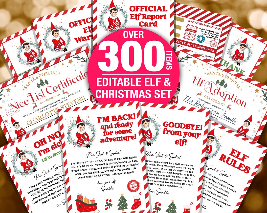 Editable Elf Letter Bundle Elf Arrival Letter Goodbye Letter Elf ...