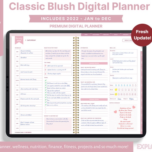 Ipad Lined Daily Planner Goodnotes Digital Journal Pages Etsy