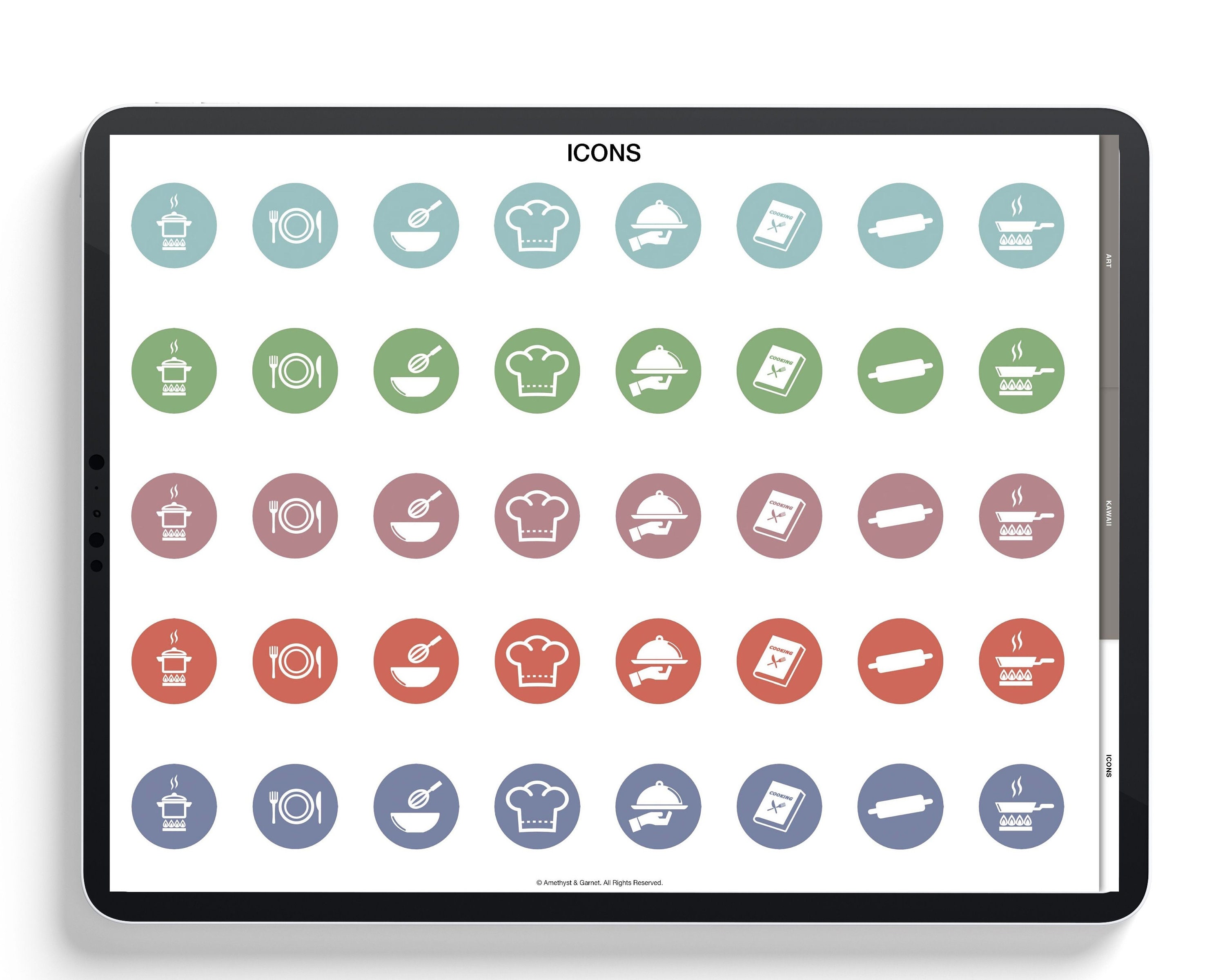 Kitchen Digital Stickers Recipe Journal Digital Planner - Etsy