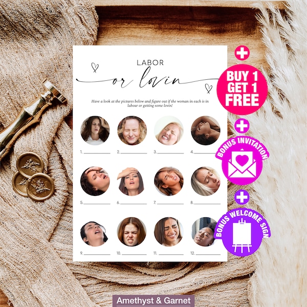 Love or Labor Baby Shower Game Etsy