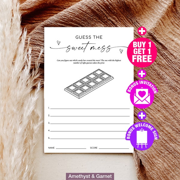 Guess the sweet mess, Minimal, modern, rustic, Baby shower game, Printable party games, baby shower decor,instant download activities CO1005