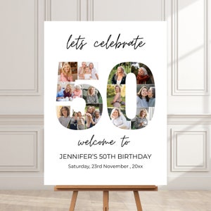 50th Birthday Photo Collage Poster Bundle template 50 Fifty Customizable Photo Collage Board Photo Montage Display Digital Download BC01