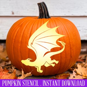 Dragon Pumpkin Stencil, Pumpkin Carving Stencil, Printable Pumpkin ...