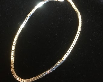 Dainty Sterling Box Chain Bracelet Milor