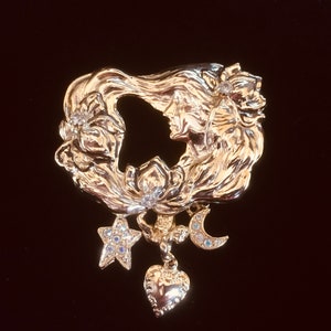 Charm Brooch/Pin Kirks Folly Crystals Vintage Signed