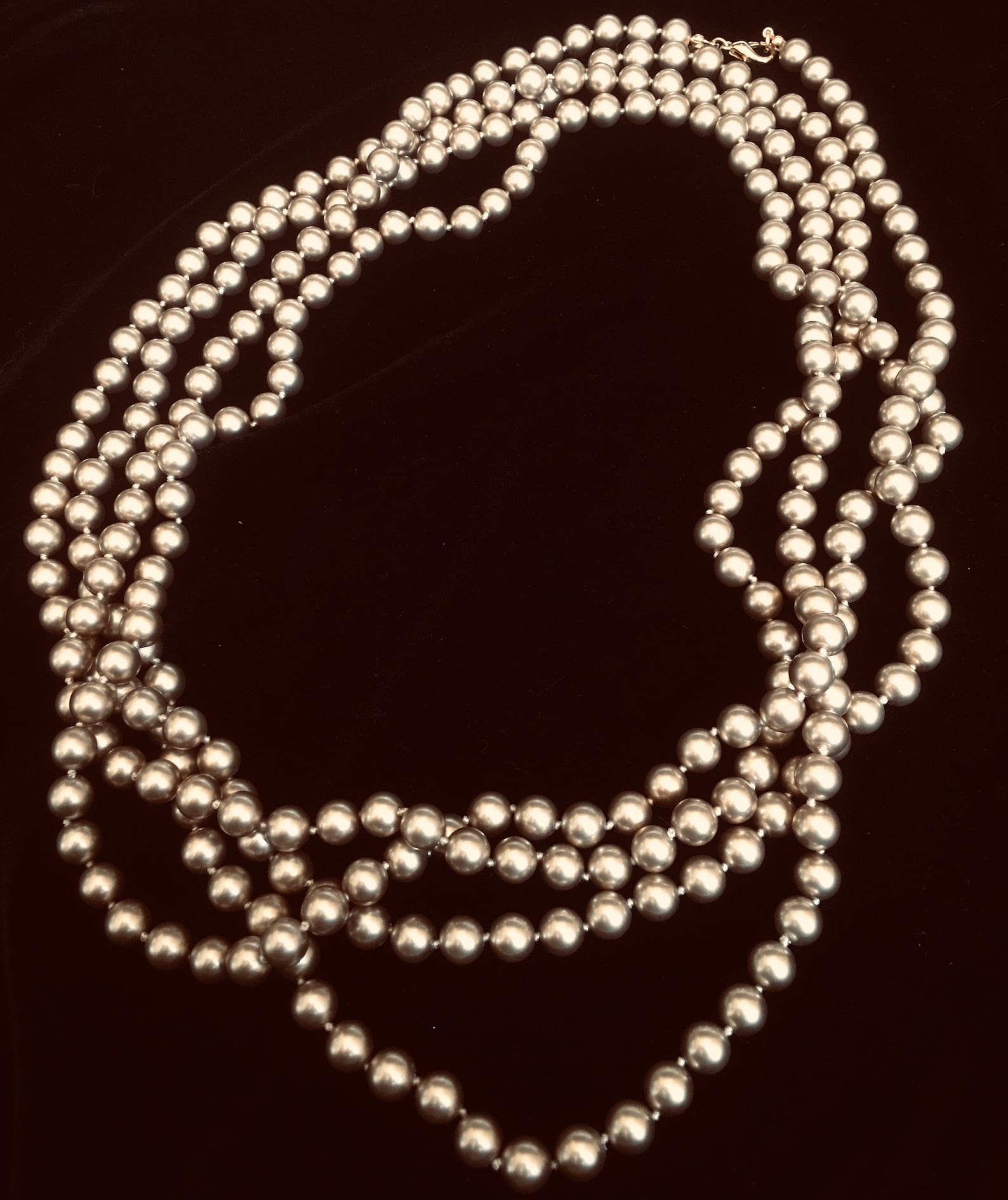 Vintage Loooong Joan Rivers Gold Simulated Pearl Necklace Etsy