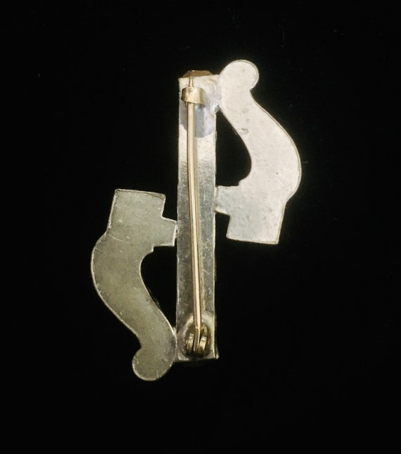 1930s Art Deco Clear Rhinestone Brooch Pin - image 2