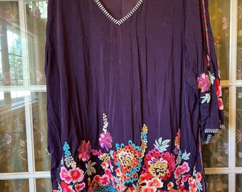 Johnny Was Hand-Embroidered Tunic 2X-3X—Special Price
